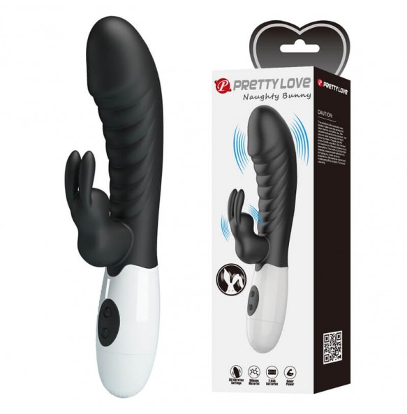 Pretty Love - Naughty Bunny Powerful Vibrating Massager Wand (Battery - Black) Pretty Love - Naughty Bunny Powerful Vibrating Massager Wand (Battery - Black)